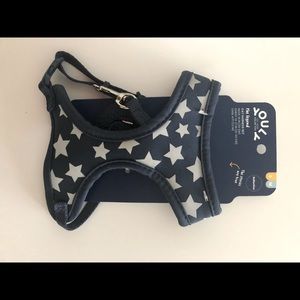 Star Spangled Cat Harness Set Navy/Silver